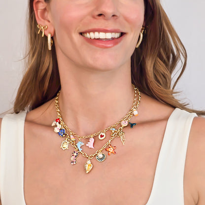 AN047 - Enamel Charm Necklace*